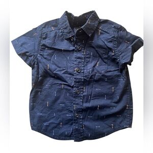 Children’s Place Navy Blue Arrow Button Down Shirt | 12-18M